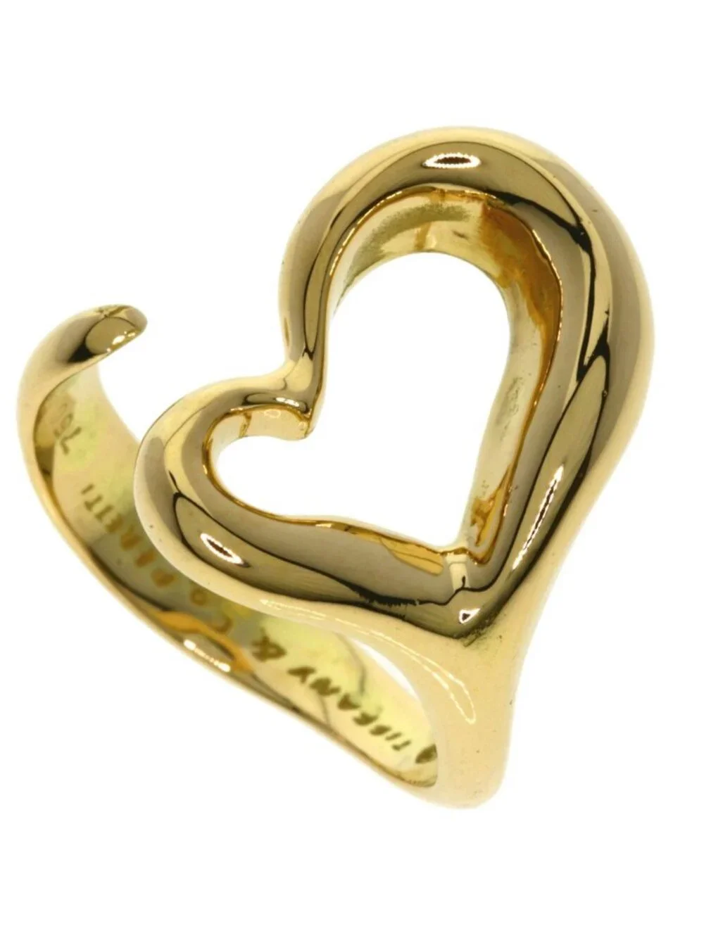 Tiffany & Co Open Heart Ring 18k Yellow Gold
